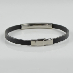 Mix Baltic Amber bracelet with leather for men